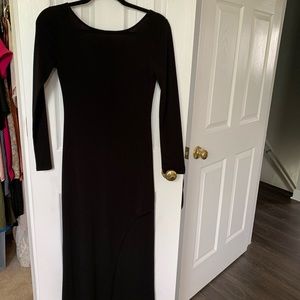 Black dress with slit